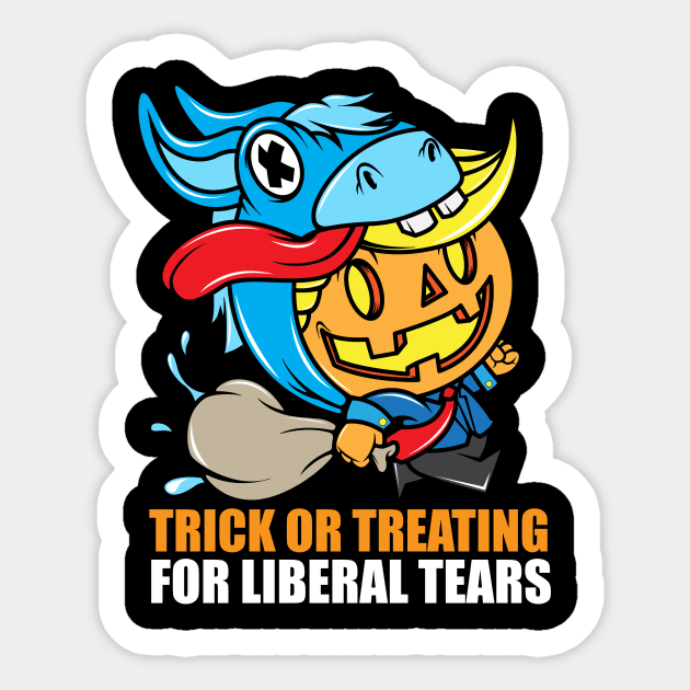 Liberal Tears Donald Trump Halloween Design Sticker by SWIFTYSPADE